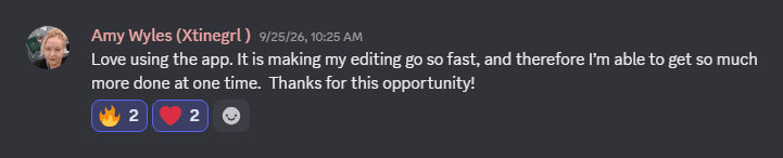 Creator: the app makes editing so fast that they get much more done at one time.
